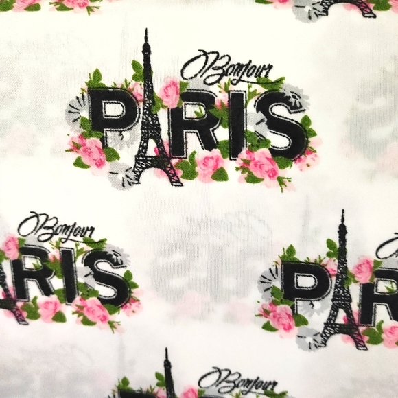 King sheet set Paris eiffel towerr floral pink rose france bedding pillowcases - Picture 2 of 4